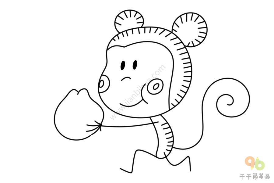 瘦瘦的猴子简笔画图片