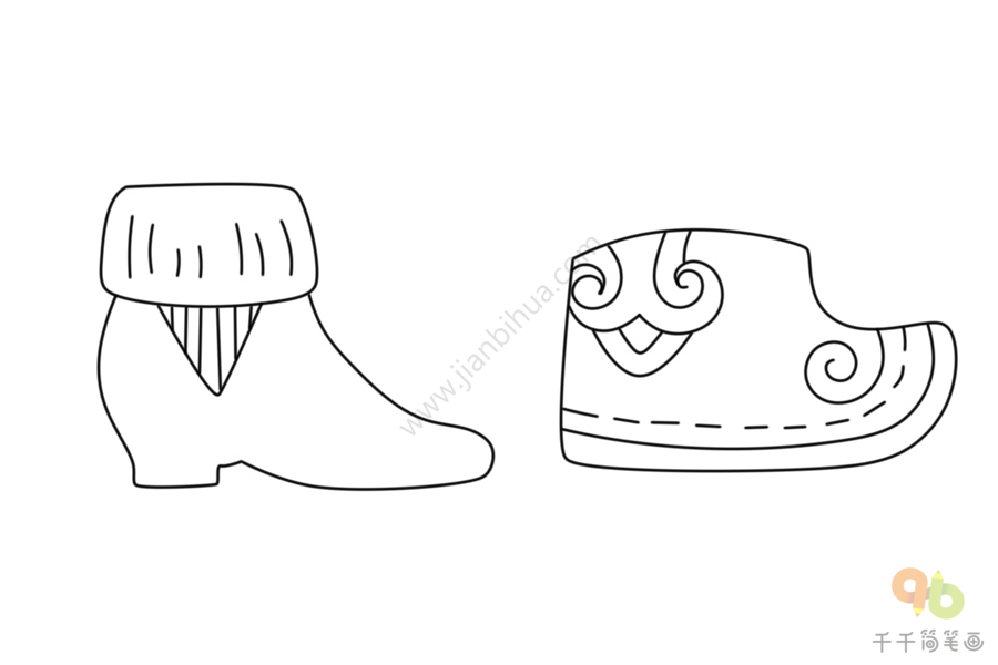 蒙古靴简笔画图片