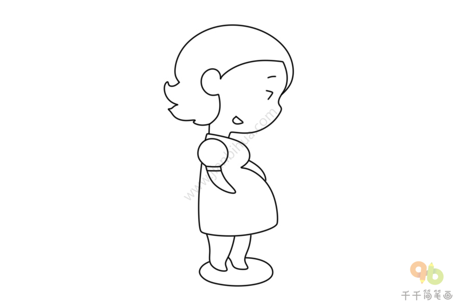 卡通Q版孕妇简笔画图片