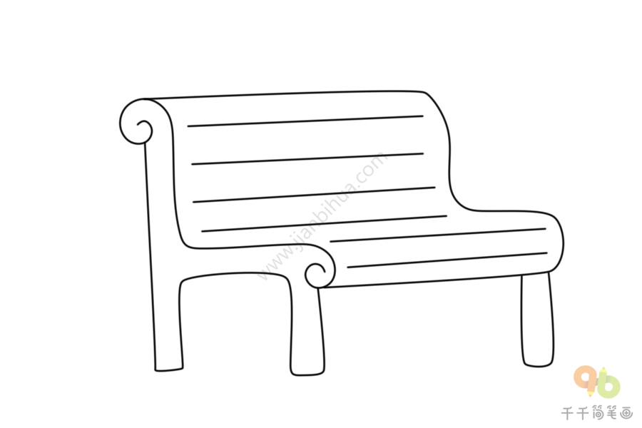 长椅简笔画简单图片