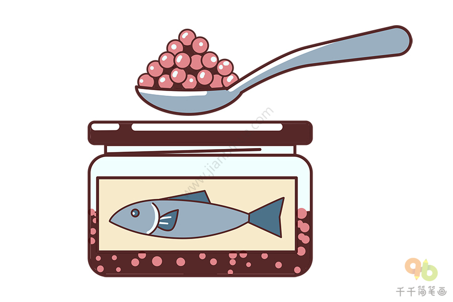 法国鱼子酱简笔画图片