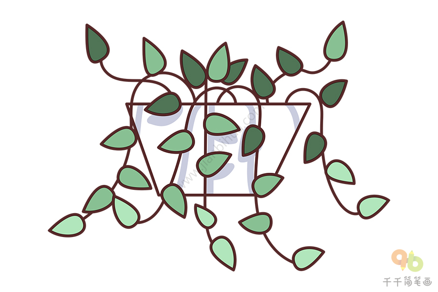 豌豆藤蔓简笔画图片
