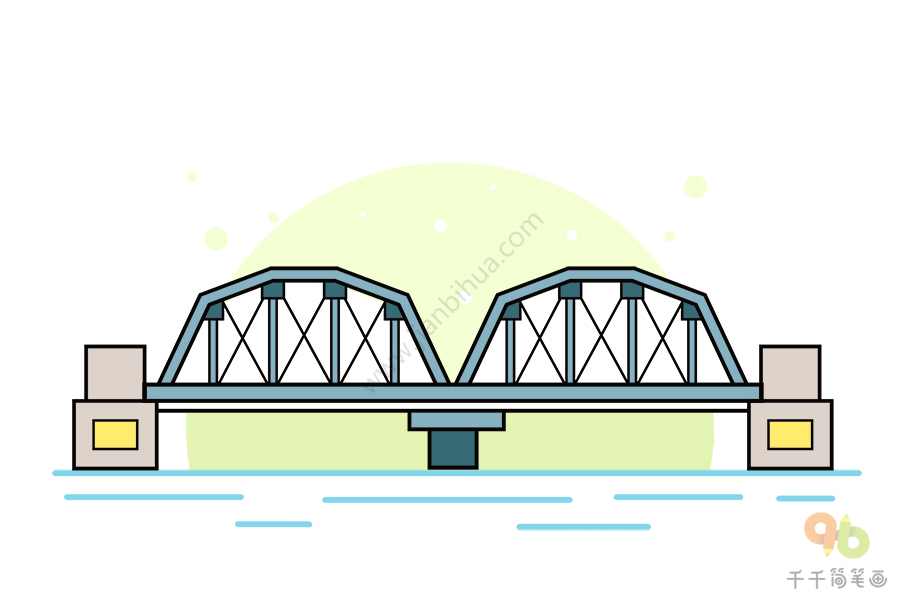 桥梁各部位名称简笔画图片