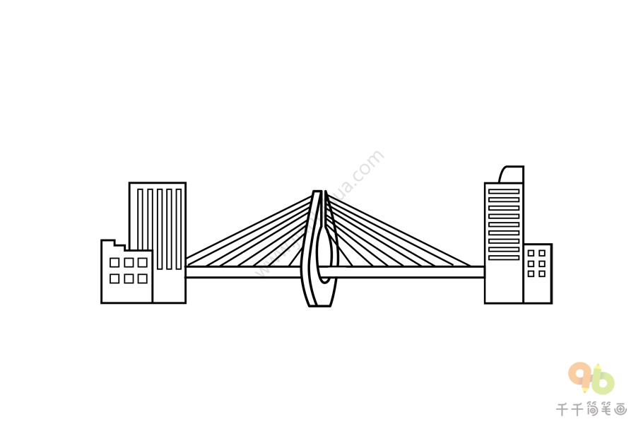 重庆大桥手绘图片