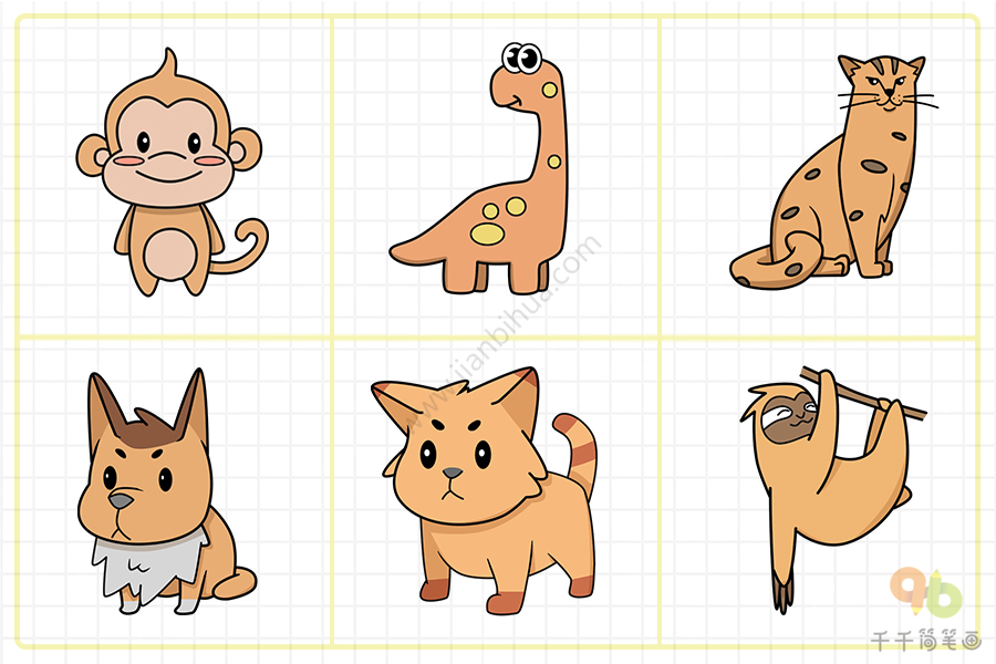 超简单的动物素材简笔画 3-6岁儿童学画画必备