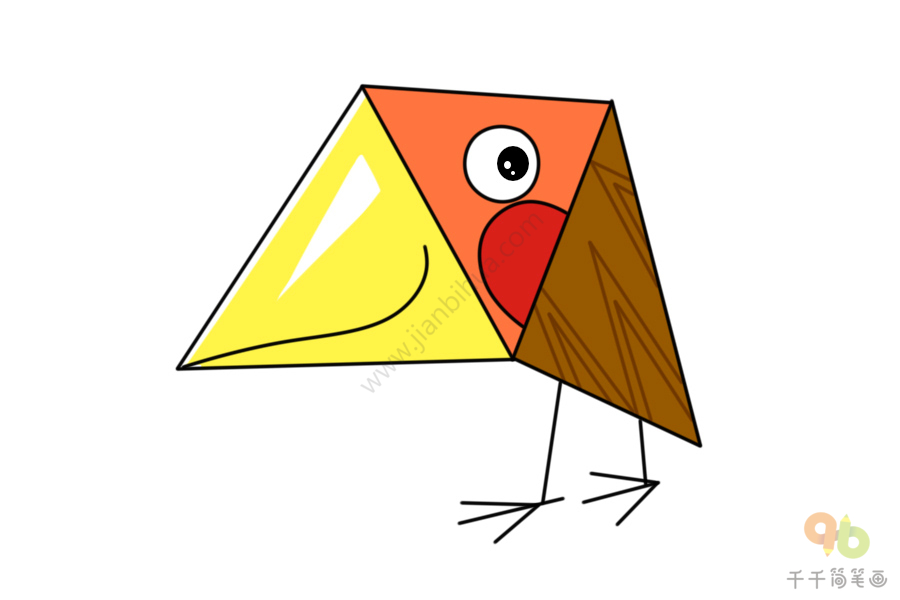 三角形拼图形小鸟图片