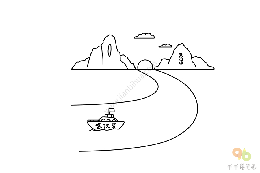 望天门山的简图图片