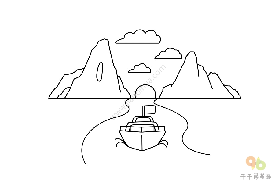 望天门山的简图图片