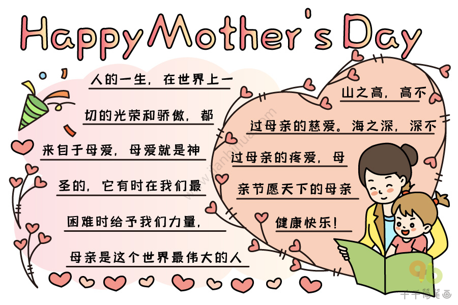 母亲节快乐英文手抄报Happy Mother"s Day