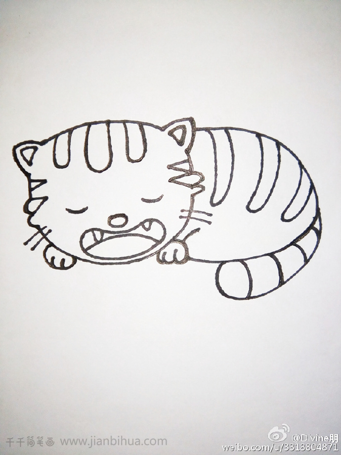 一只大懒猫简笔画