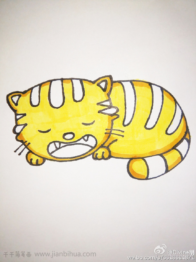 一只大懒猫简笔画