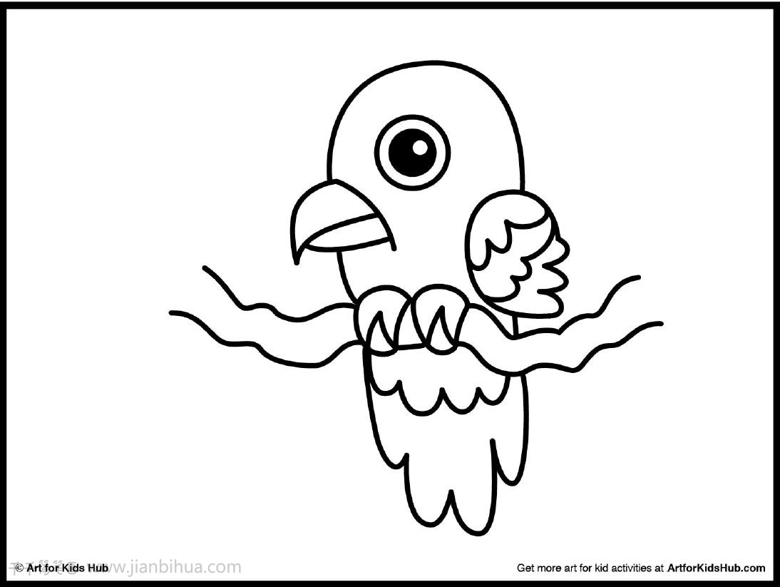 六七岁简笔画教程 色彩鹦鹉怎么画好看💛巧艺网
