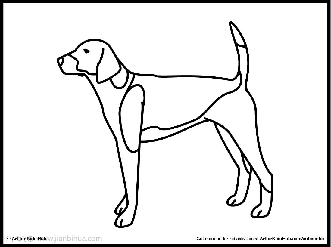 猎狐犬简笔画