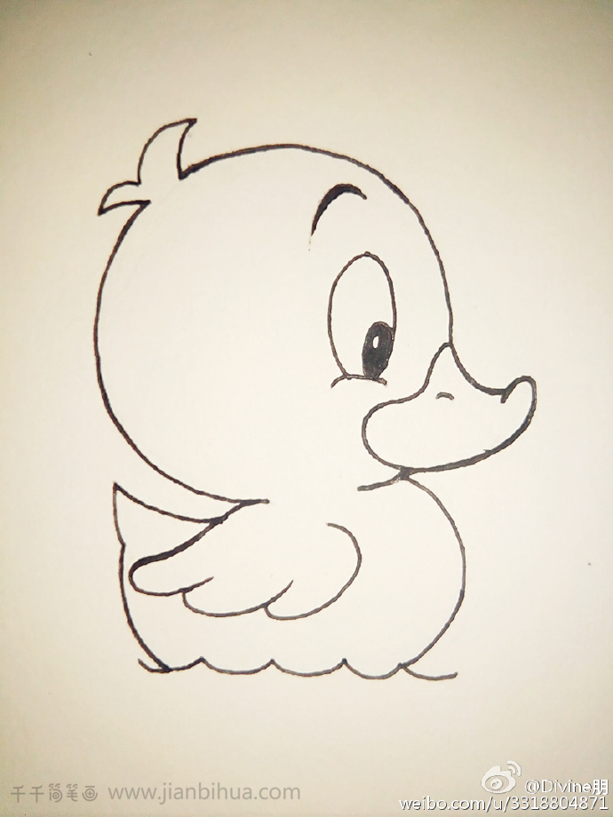 鸭子卡通形象简笔画图片