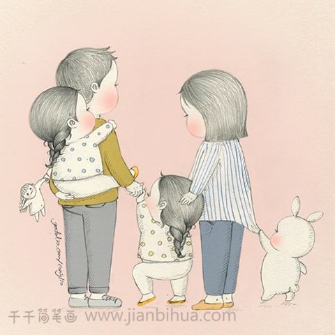 最开心的事就是和爸爸妈妈在一起玩插画