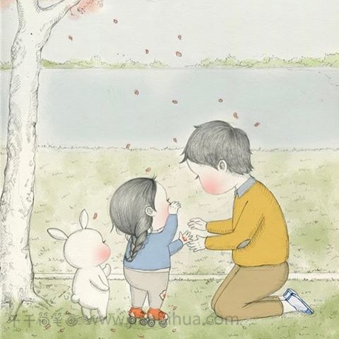 最开心的事就是和爸爸妈妈在一起玩插画