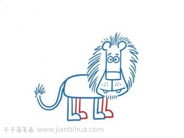 用数字11画一只狮子简笔画 陆地动物