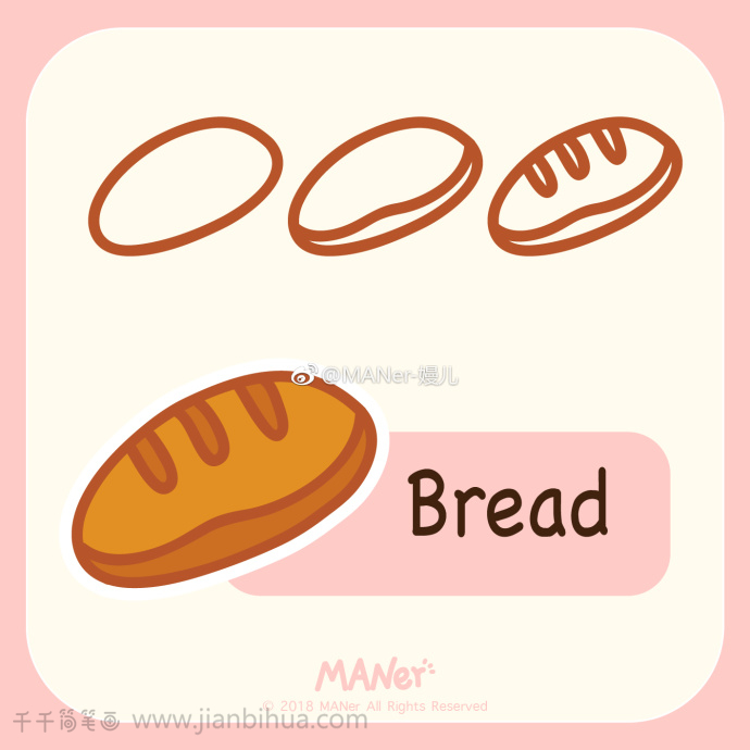 孩子们最爱食品英文简笔画