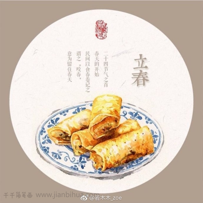 二十四节气美食:手绘诠释传统节气插画