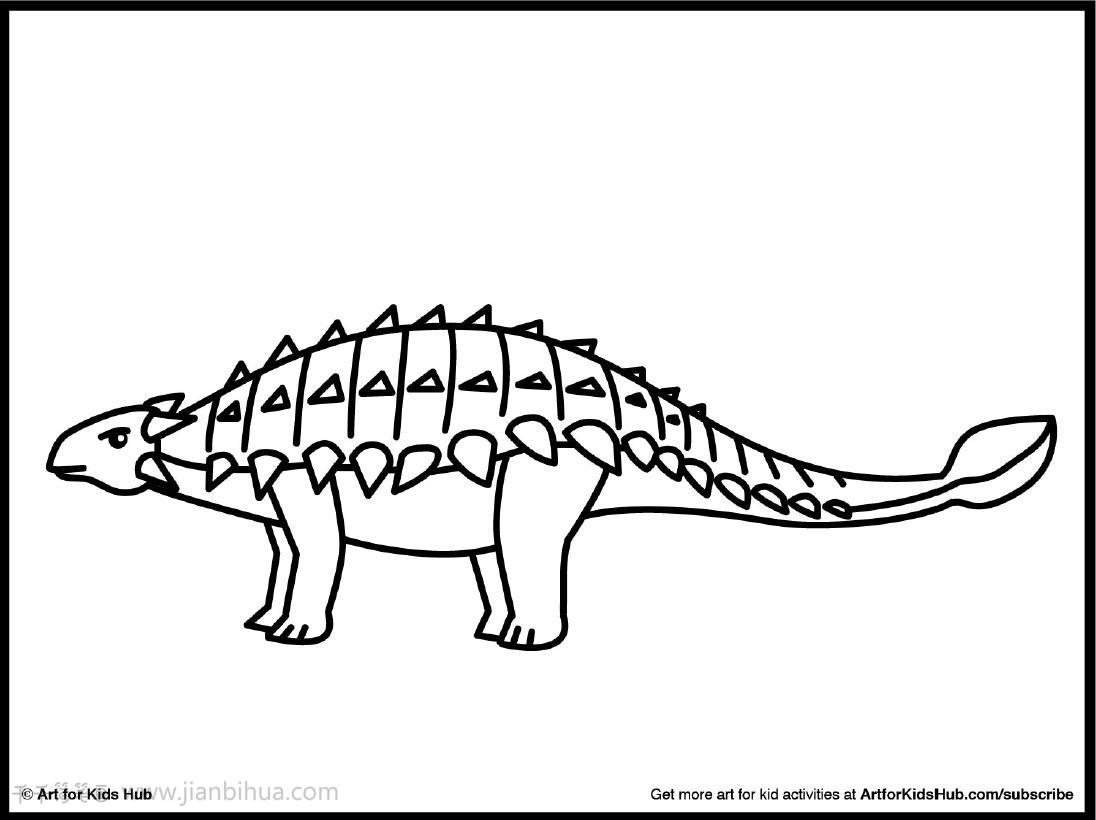 恐龙简笔画甲龙简易图片