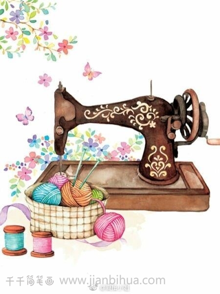 9种缝纫机可爱画法简笔画