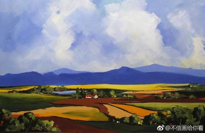 一组美丽风景油画