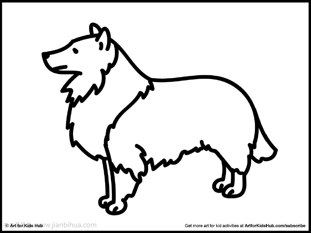 苏格兰牧羊犬简笔画