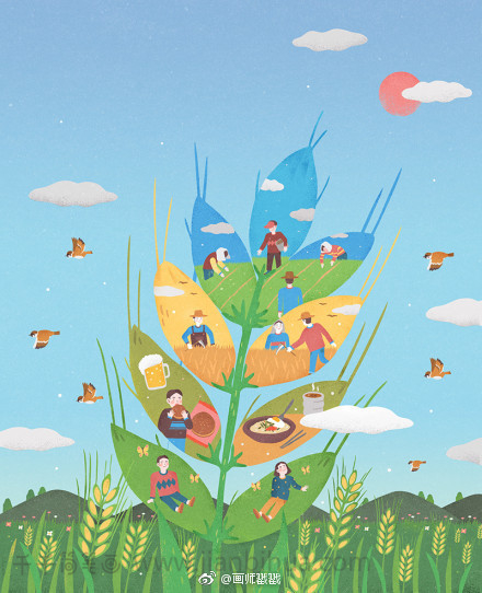 可爱的秋天简笔画,丰收的季节那么美好呢