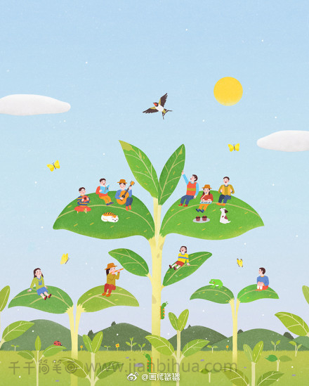 可爱的秋天简笔画,丰收的季节那么美好呢