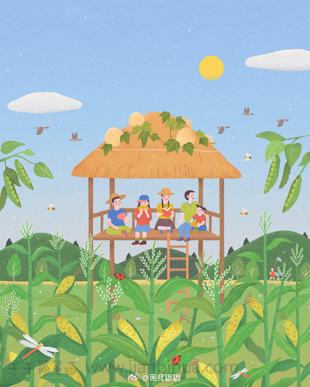 可爱的秋天简笔画,丰收的季节那么美好呢