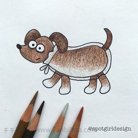 可爱动物插画 欢乐玩耍的小旅鼠_插画简笔画