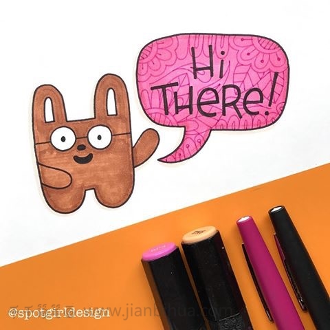 可爱动物插画 欢乐玩耍的小旅鼠_插画简笔画