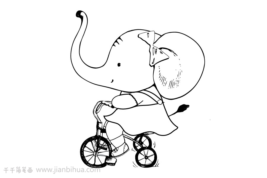 大象简笔画坐骑图片