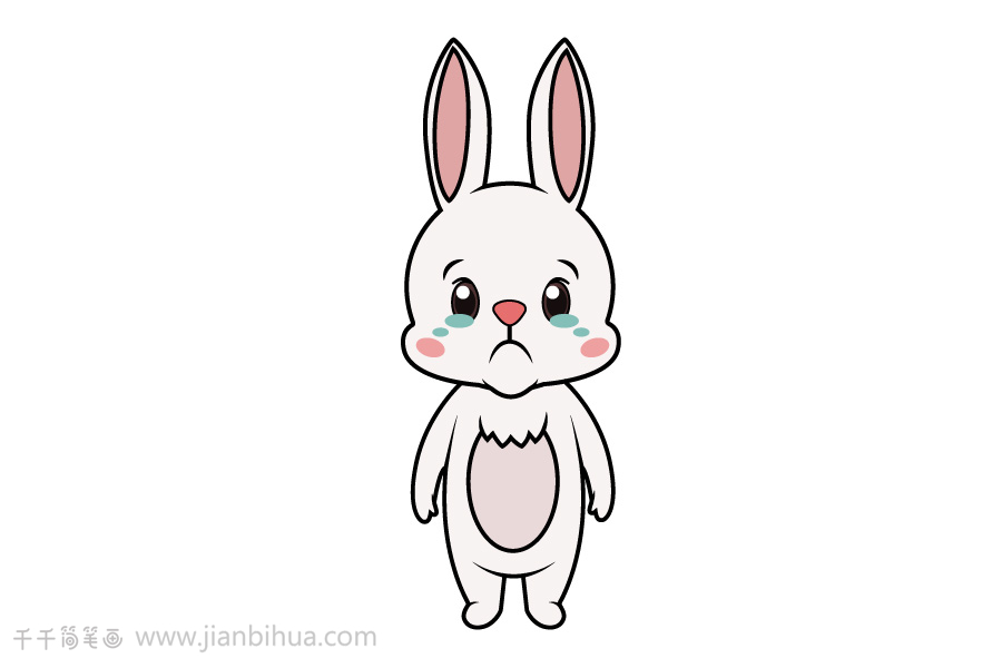 小兔子哭了简笔画图片