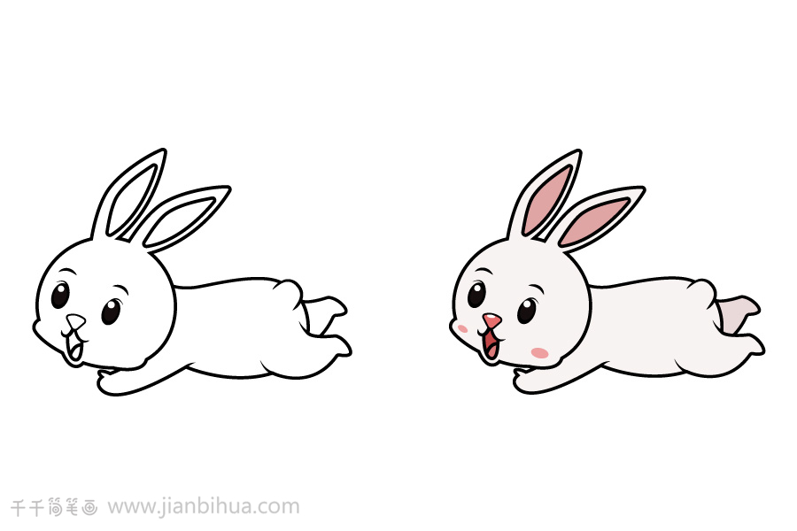 跳起来的兔子怎么画图片
