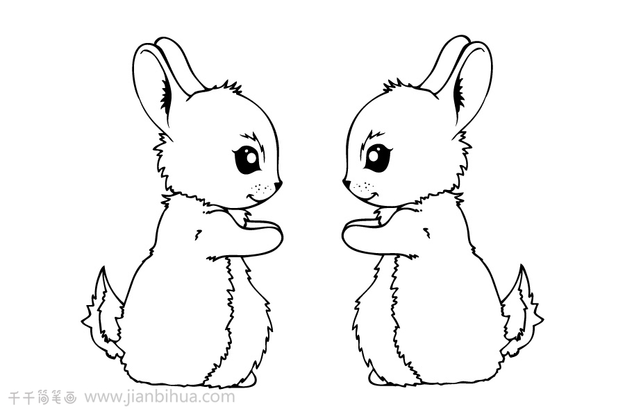 两只小兔子图片简笔画图片