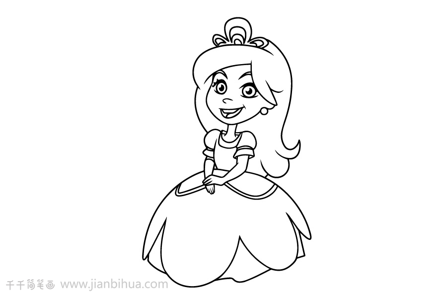 漂亮的公主简笔画图片