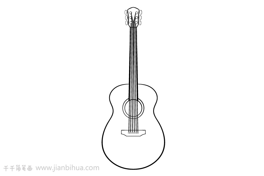 一把吉他简笔画