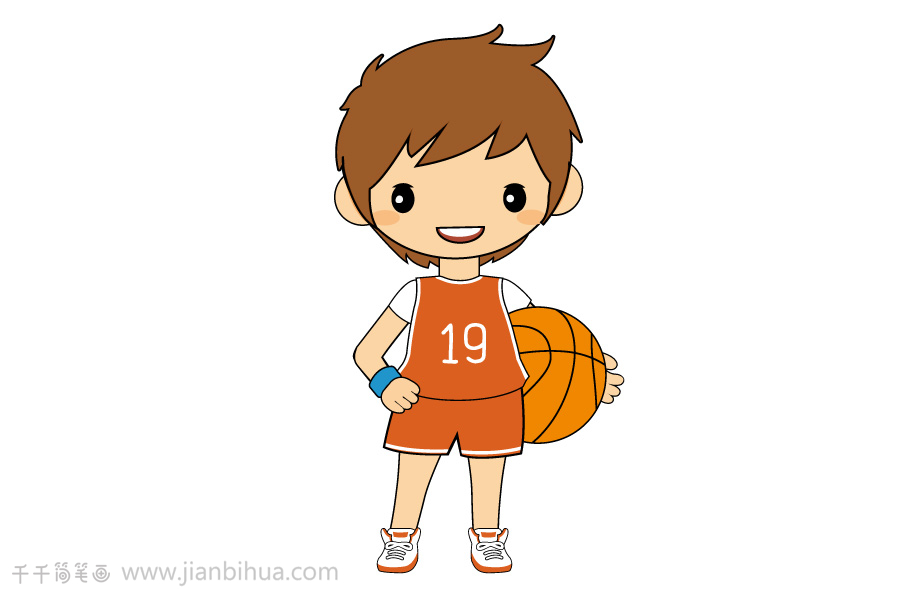 篮球运动员卡通简笔画图片