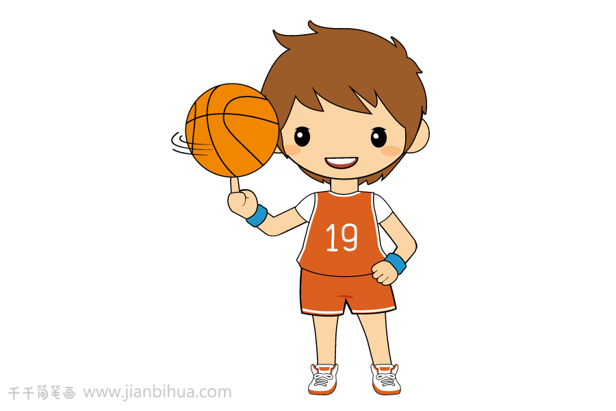 篮球少年简笔画图片
