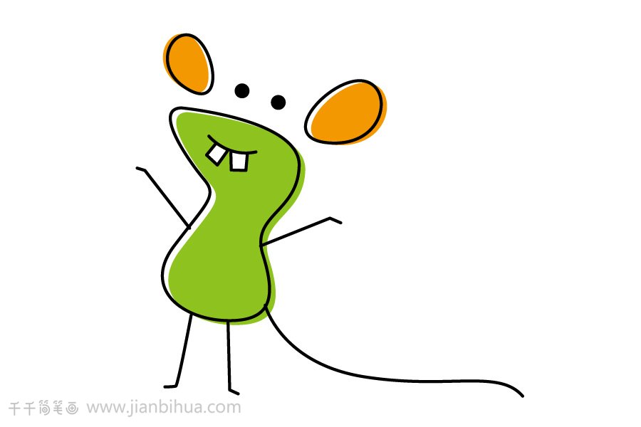 开心的小老鼠简笔画