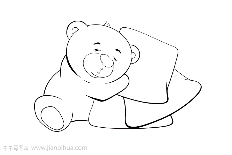戴口罩的小熊简笔画图片