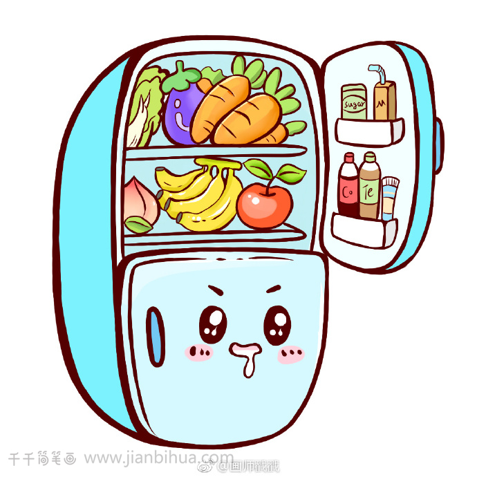 冰箱简笔画 彩色图片