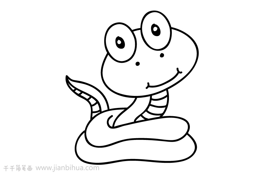 蛇的简笔画可爱卡通图片
