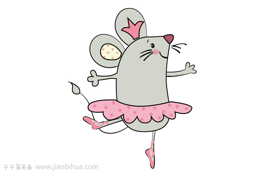 跳舞的小老鼠简笔画