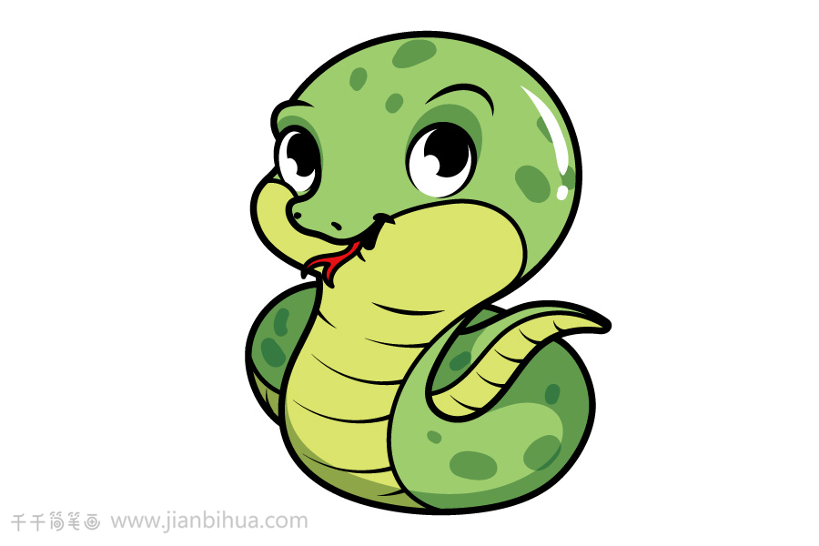一条可爱的小蛇简笔画图片