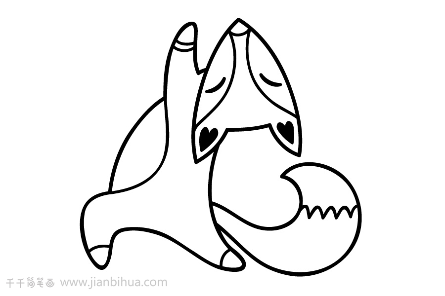 仰头的狐狸简笔画