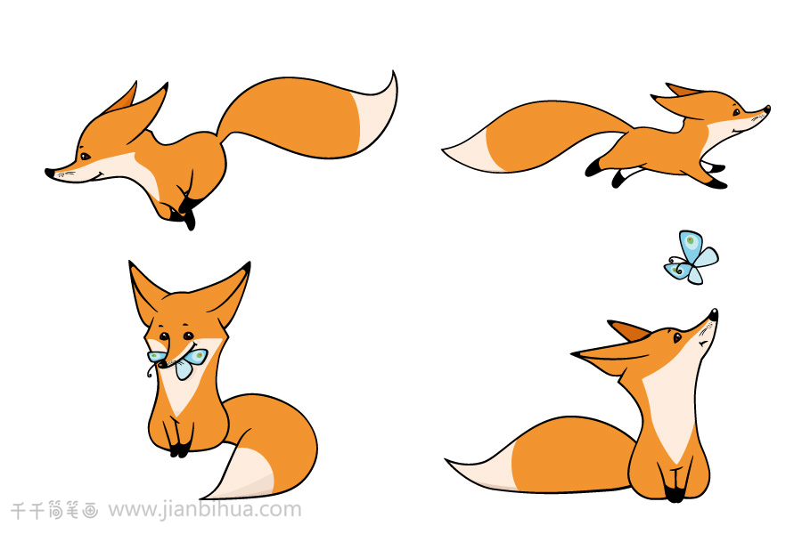 教你画简单的狐狸简笔画画法儿童简笔画 狐狸简笔画