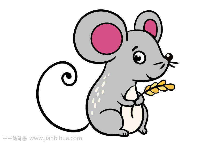 灰色小老鼠简笔画