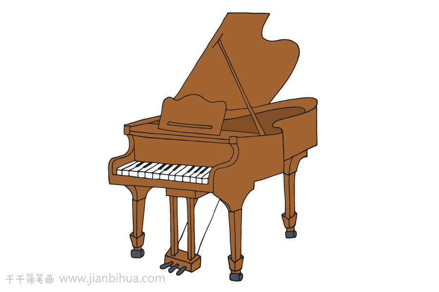 钢琴简笔画立体图片